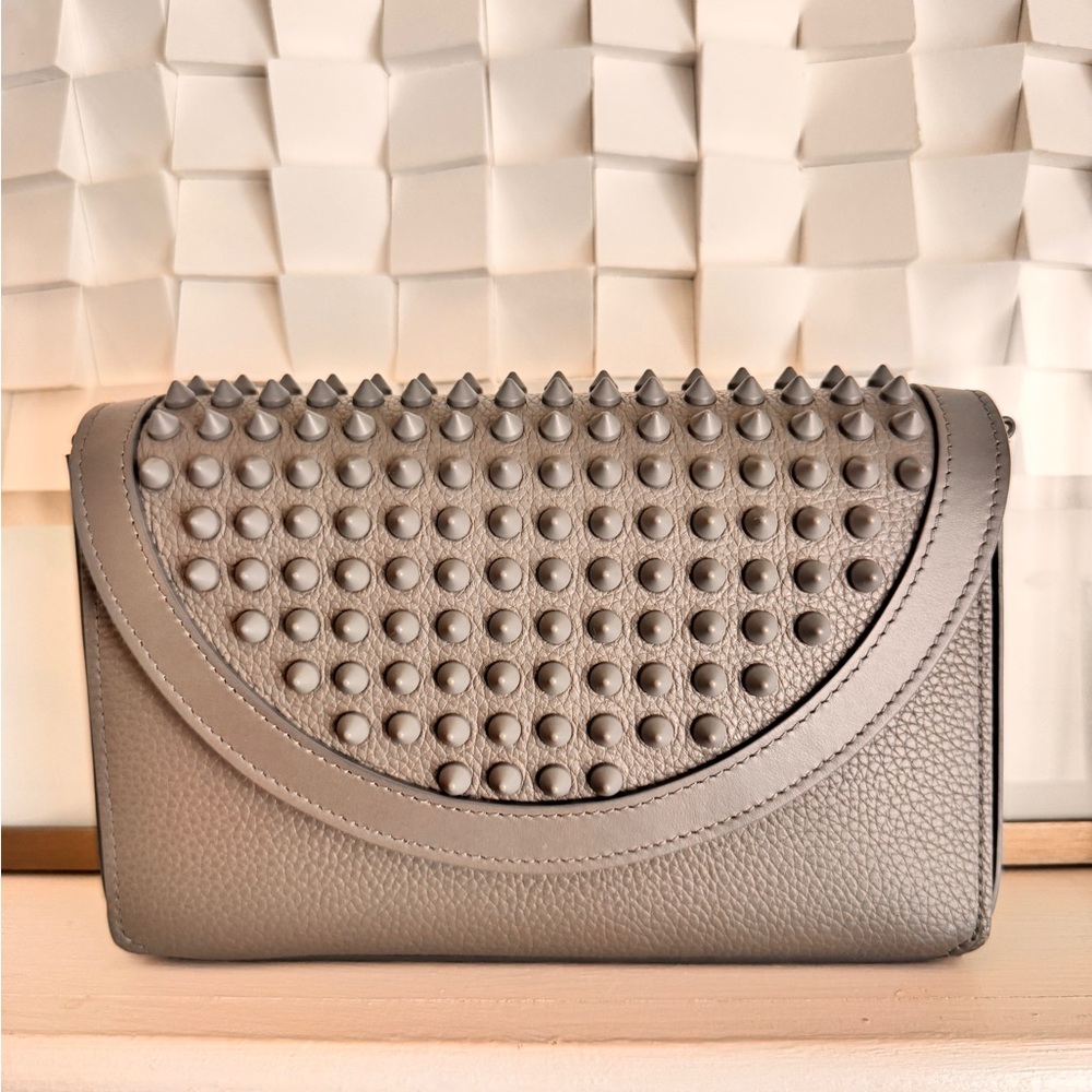 Elegant Gray Studded Clutch